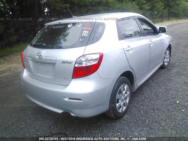 2T1LE4EE5DC022517 - 2013 TOYOTA COROLLA MATRIX S SILVER photo 4