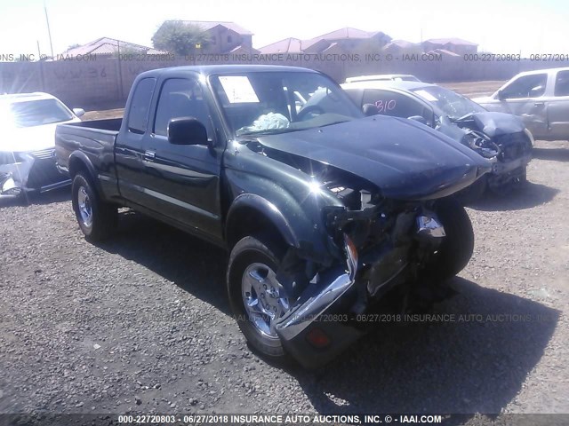 4TASN92N0YZ640655 - 2000 TOYOTA TACOMA XTRACAB PRERUNNER მწვანე ფოტო 1