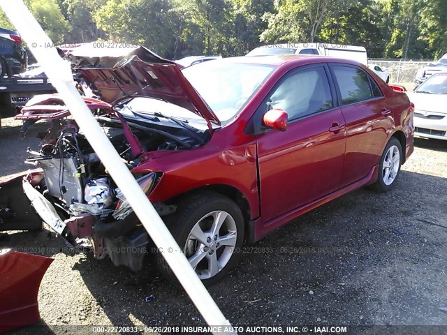 5YFBU4EE5CP018903 - 2012 TOYOTA COROLLA S/LE RED photo 2