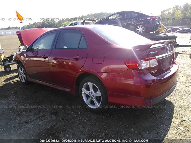 5YFBU4EE5CP018903 - 2012 TOYOTA COROLLA S/LE RED photo 3