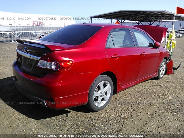 5YFBU4EE5CP018903 - 2012 TOYOTA COROLLA S/LE RED photo 4
