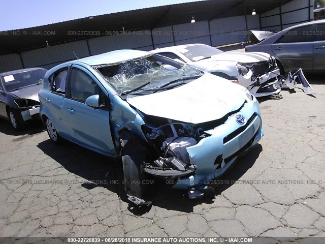 JTDKDTB37E1074149 - 2014 TOYOTA PRIUS C BLUE photo 1