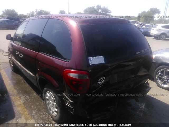 1C4GJ25B51B136809 - 2001 CHRYSLER VOYAGER BURGUNDY photo 3