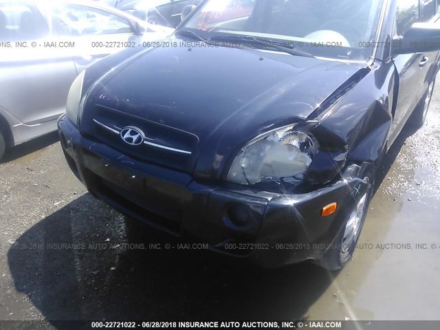 KM8JM12B65U236421 - 2005 HYUNDAI TUCSON GL BLACK photo 6