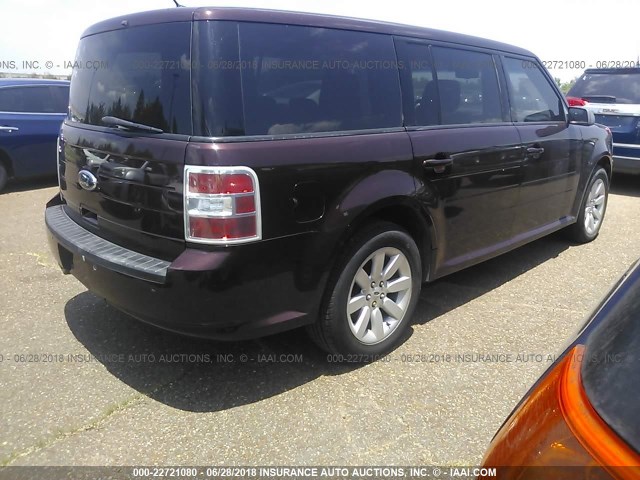 2FMDK51C39BA23832 - 2009 FORD FLEX SE BURGUNDY photo 4