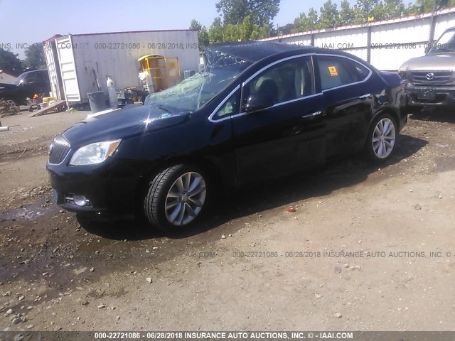 1G4PP5SK5C4175293 - 2012 BUICK VERANO BLACK photo 2