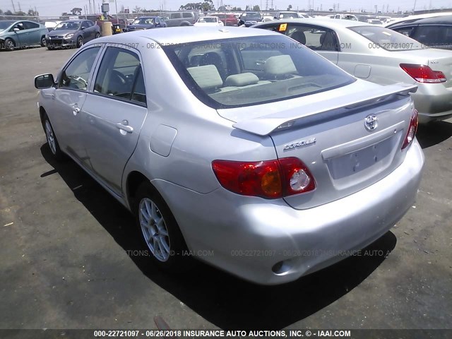 JTDBL40E899049930 - 2009 TOYOTA COROLLA LE/XLE SILVER photo 3