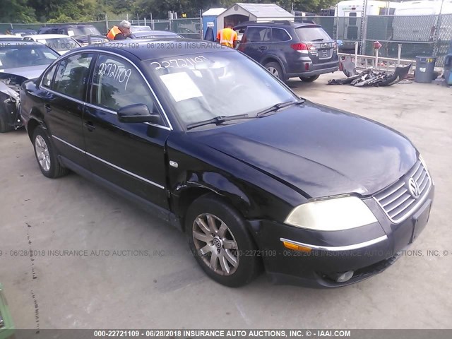 WVWPD63B52P287235 - 2002 VOLKSWAGEN PASSAT GLS BLACK photo 1