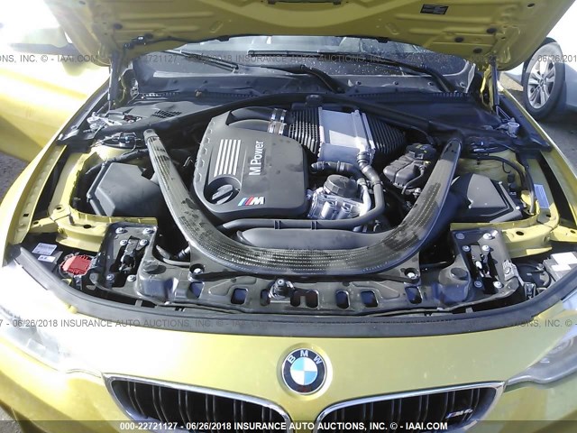 WBS3R9C55FK332830 - 2015 BMW M4 GOLD photo 10