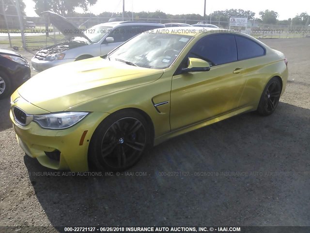 WBS3R9C55FK332830 - 2015 BMW M4 GOLD photo 2