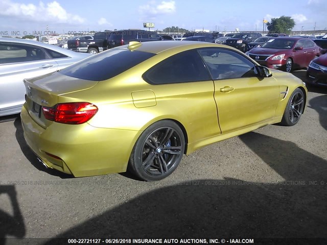 WBS3R9C55FK332830 - 2015 BMW M4 GOLD photo 4