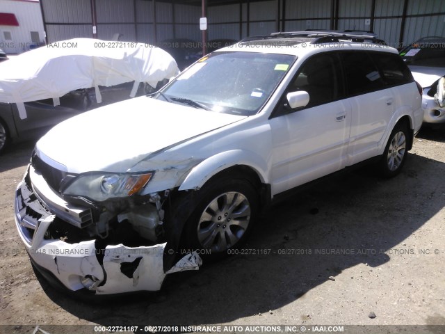 4S4BP66C997335525 - 2009 SUBARU OUTBACK 2.5I LIMITED WHITE photo 2