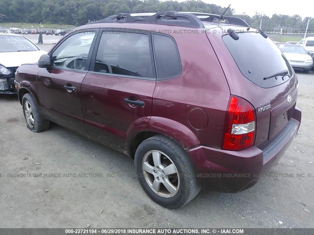 KM8JM12B25U152497 - 2005 HYUNDAI TUCSON GL MAROON photo 3