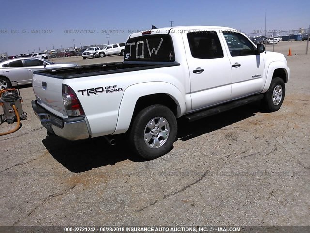 3TMLU4EN2EM159829 - 2014 TOYOTA TACOMA DOUBLE CAB WHITE photo 4