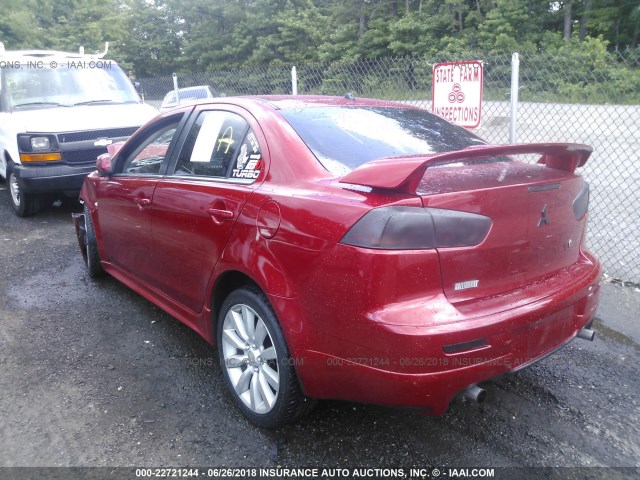 JA3AV66V99U038343 - 2009 MITSUBISHI LANCER RALLIART RED photo 3