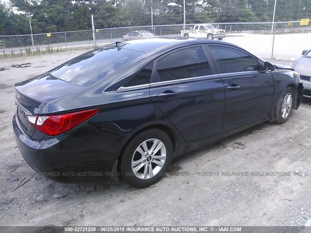 5NPEB4ACXDH721726 - 2013 HYUNDAI SONATA GLS Dark Blue photo 4