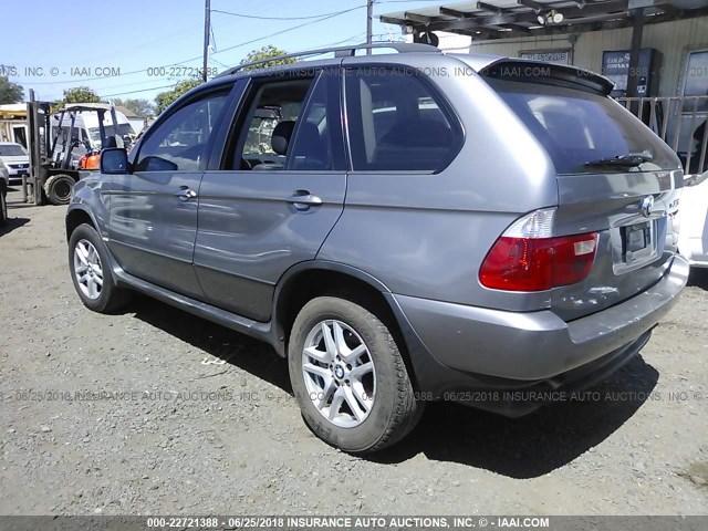 5UXFA13575LY14428 - 2005 BMW X5 3.0I GRAY photo 3