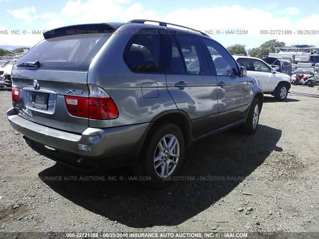 5UXFA13575LY14428 - 2005 BMW X5 3.0I GRAY photo 4