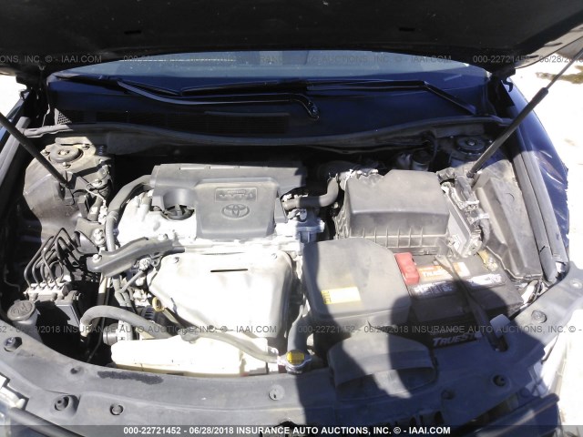 4T1BF1FK5CU196497 - 2012 TOYOTA CAMRY SE/LE/XLE BLACK photo 10