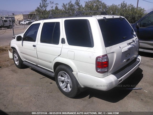 JN8DR09X33W707154 - 2003 NISSAN PATHFINDER LE/SE WHITE photo 3