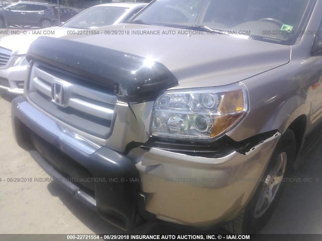 5FNYF285X6B034180 - 2006 HONDA PILOT EX TAN photo 6