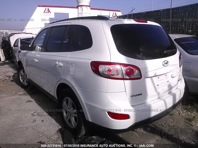 5NMSG3AB8AH403232 - 2010 HYUNDAI SANTA FE GLS WHITE photo 3