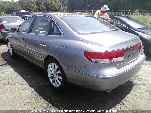 KMHFC46F37A189795 - 2007 HYUNDAI AZERA SE/LIMITED GRAY photo 3