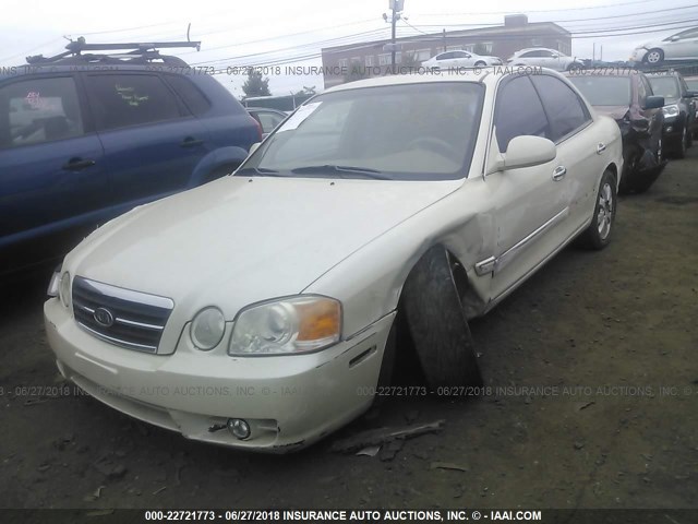 KNAGD128145271456 - 2004 KIA OPTIMA LX/EX WHITE photo 2