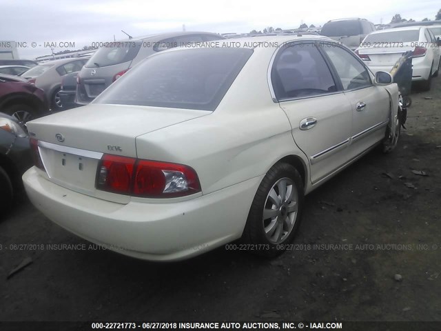 KNAGD128145271456 - 2004 KIA OPTIMA LX/EX WHITE photo 4