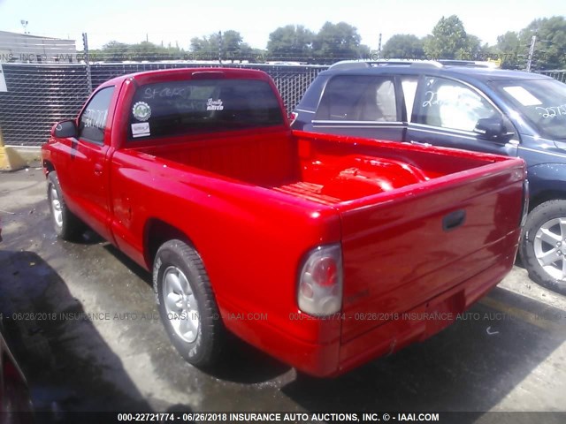 1D7FL16K44S661076 - 2004 DODGE DAKOTA SXT RED photo 3