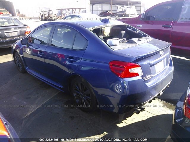 JF1VA1D68F8821998 - 2015 SUBARU WRX PREMIUM BLUE photo 3