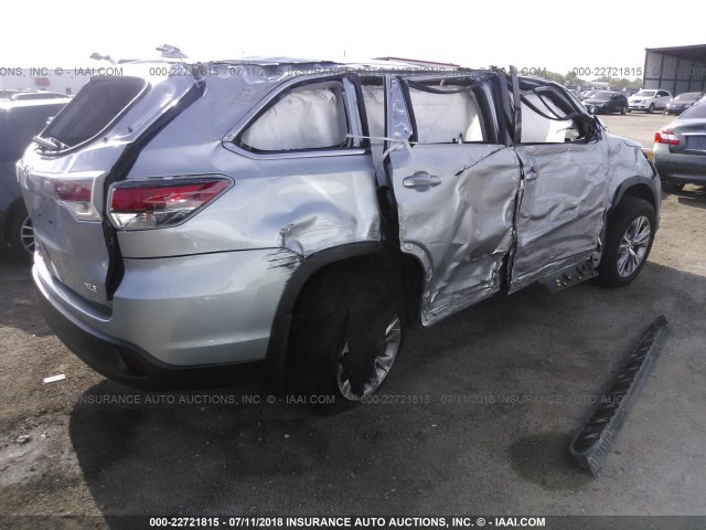 5TDKKRFH3FS108347 - 2015 TOYOTA HIGHLANDER XLE ნაცრისფერი ფოტო 4