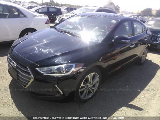 KMHD84LF7HU105331 - 2017 HYUNDAI ELANTRA SE/VALUE/LIMITED შავი ფოტო 2