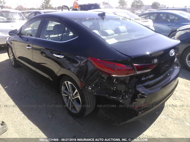 KMHD84LF7HU105331 - 2017 HYUNDAI ELANTRA SE/VALUE/LIMITED შავი ფოტო 3