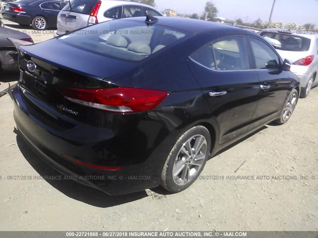 KMHD84LF7HU105331 - 2017 HYUNDAI ELANTRA SE/VALUE/LIMITED შავი ფოტო 4