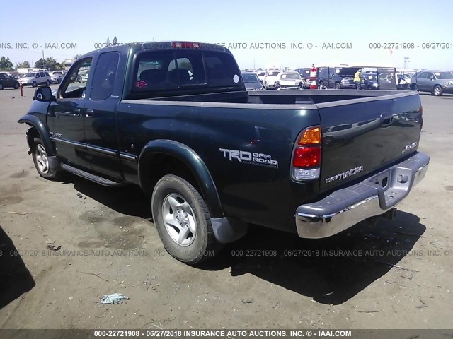 5TBBT48171S158315 - 2001 TOYOTA TUNDRA ACCESS CAB LIMITED GREEN photo 3