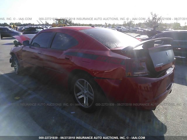 2B3KA53H46H500110 - 2006 DODGE CHARGER R/T RED photo 3