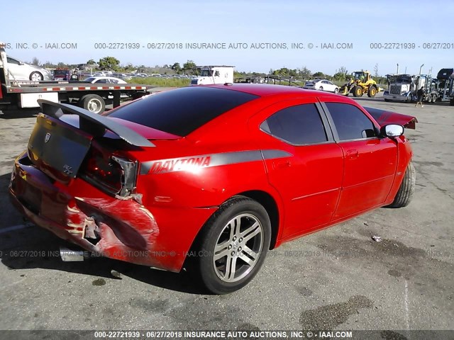 2B3KA53H46H500110 - 2006 DODGE CHARGER R/T RED photo 4