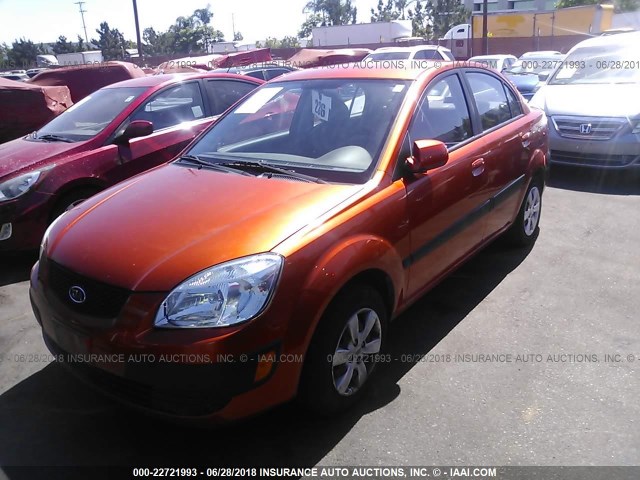 KNADE223496570225 - 2009 KIA RIO LX/SX ORANGE photo 2