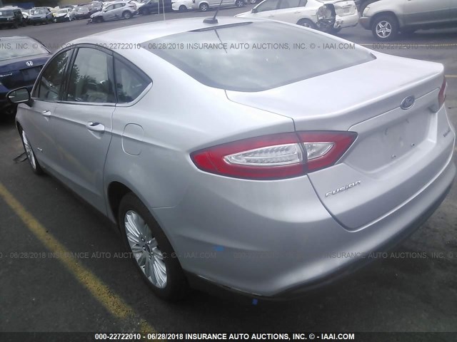 3FA6P0UU0ER220917 - 2014 FORD FUSION S HYBRID SILVER photo 3