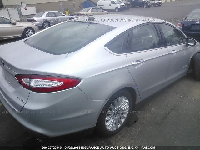 3FA6P0UU0ER220917 - 2014 FORD FUSION S HYBRID SILVER photo 4