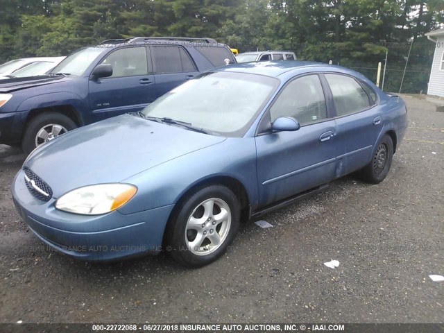 1FAFP55U72A104289 - 2002 FORD TAURUS SES BLUE photo 2