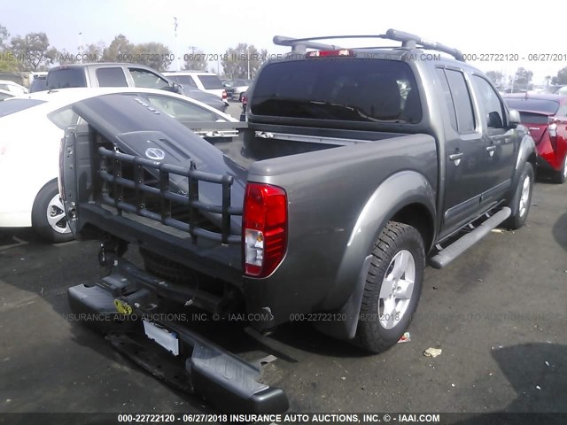 1N6AD07W15C461293 - 2005 NISSAN FRONTIER CREW CAB LE/SE/OFF ROAD GRAY photo 4