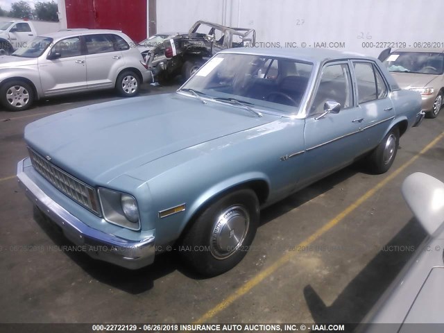 1X69D8W180502 - 1978 CHEVY NOVA  Light Blue photo 2