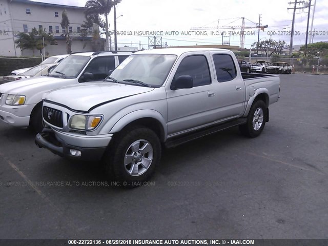 5TEGN92N14Z323556 - 2004 TOYOTA TACOMA DOUBLE CAB PRERUNNER GRAY photo 2