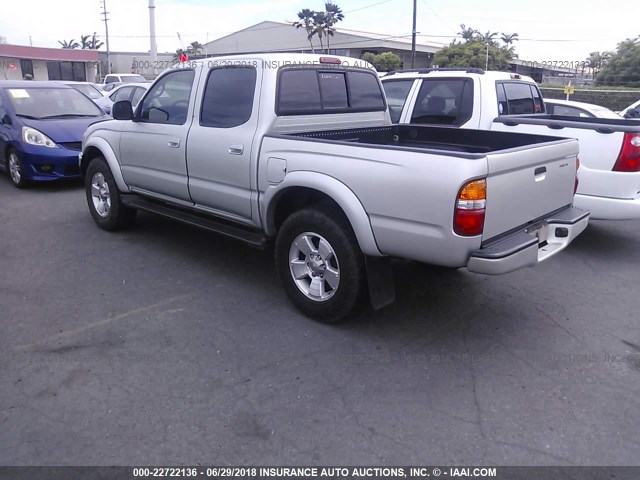 5TEGN92N14Z323556 - 2004 TOYOTA TACOMA DOUBLE CAB PRERUNNER GRAY photo 3