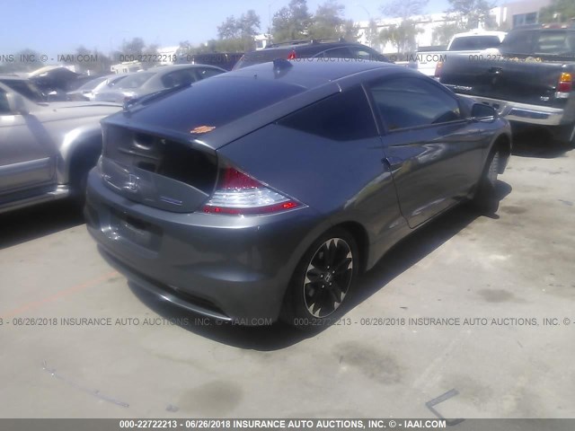 JHMZF1D67FS002558 - 2015 HONDA CR-Z EX GRAY photo 4