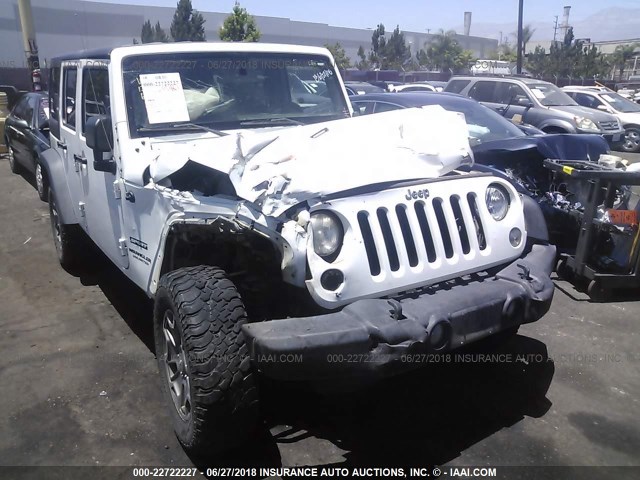 1C4BJWDG2FL588264 - 2015 JEEP WRANGLER UNLIMITE SPORT WHITE photo 1