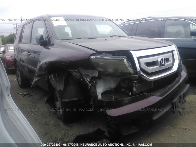 5FNYF4H24BB024093 - 2011 HONDA PILOT LX MAROON photo 1