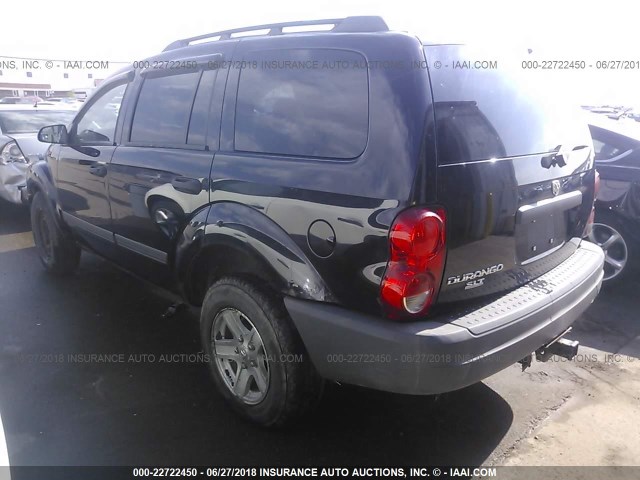 1D4HB38N76F106842 - 2006 DODGE DURANGO SXT BLACK photo 3